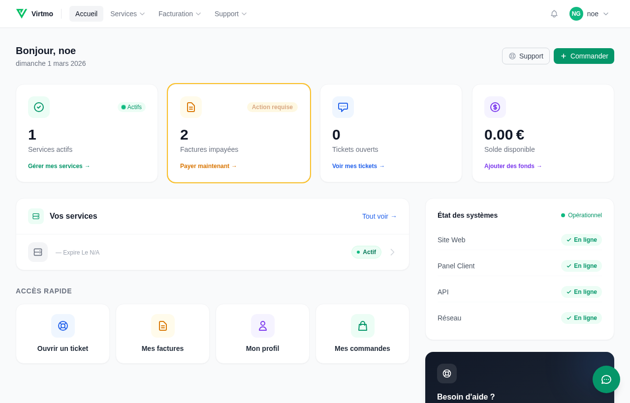 Panel VPS KVM Virtmo